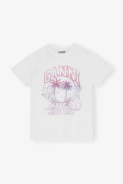 GANNI Små Gaver | Plus Size Klær<Basic Jersey Cocktail Relaxed-T-skjorte BrightWhite