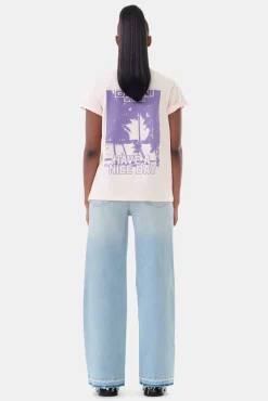 GANNI Plus Size Klær | T-skjorter<Basic Jersey Palm Trees Relaxed-T-skjorte Lotus