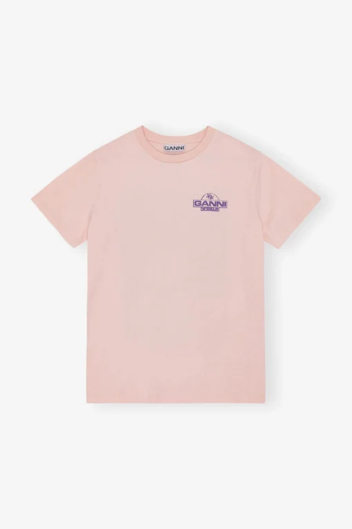 GANNI Plus Size Klær | T-skjorter<Basic Jersey Palm Trees Relaxed-T-skjorte Lotus