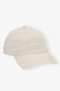 GANNI Hatter<Beige Embroidered Logo-caps Egret
