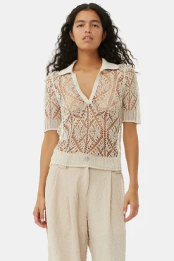 GANNI Plus Size Klær | Dresstoff<Beige Textured Suiting Mid Waist-bukse OysterGray