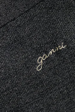 GANNI Sett | Festklær<Black and Gold Sparkle Tie String-cardigan Multicolour