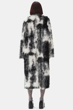 GANNI Kåper & Jakker<and White Faux Fur-kåpe Black
