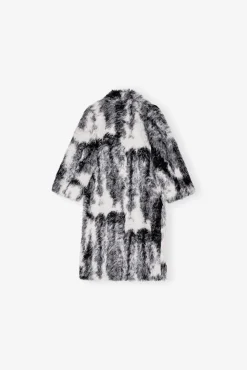 GANNI Kåper & Jakker<and White Faux Fur-kåpe Black