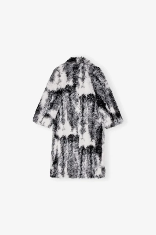 GANNI Kåper & Jakker<and White Faux Fur-kåpe Black