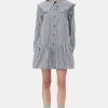 GANNI Trending Now | Ganni Exclusives<and White Stripe Mini-skjortekjole Black