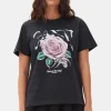 GANNI Trending Now | Plus Size Klær<Black Basic Jersey Rose Relaxed-T-skjorte Phantom