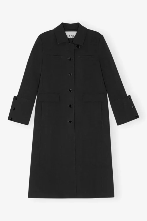 GANNI Kåper & Jakker<Bonded Crepe-kåpe Black