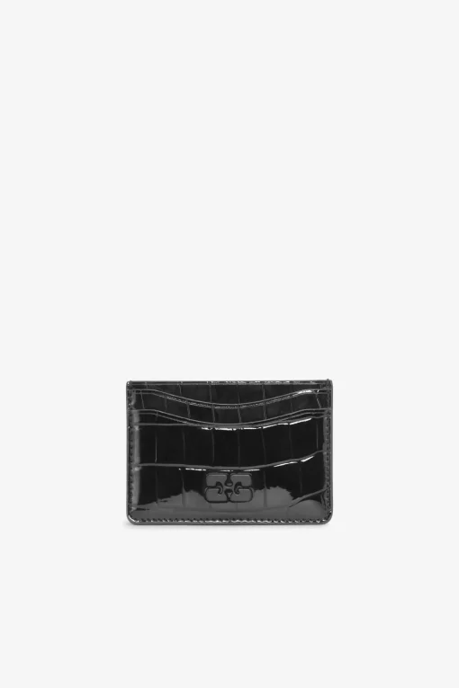 GANNI Lommebøker<Croco Patent Bou-kortholder Black
