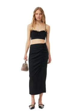 GANNI Sett | Skjørt<Drapey Melange Midi-skjørt Black