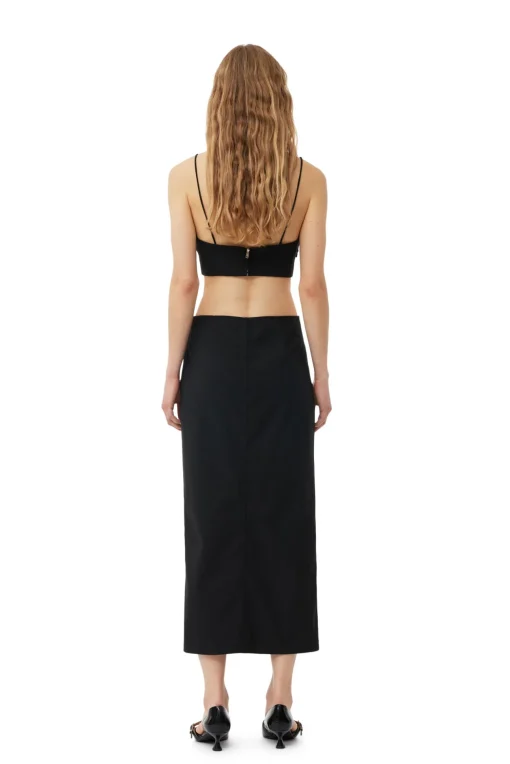 GANNI Sett | Skjørt<Drapey Melange Midi-skjørt Black