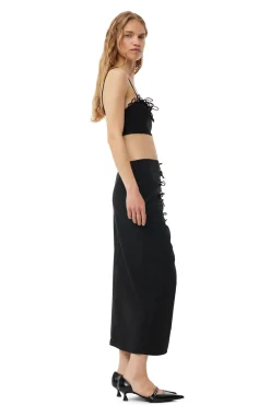 GANNI Sett | Skjørt<Drapey Melange Midi-skjørt Black
