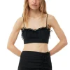 GANNI Sett | Topper<Drapey Melange Sleeveless-topp Black