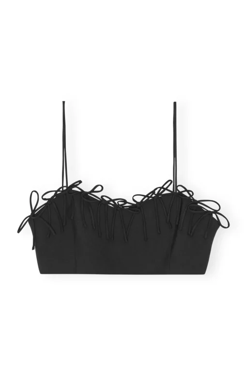 GANNI Sett | Topper<Drapey Melange Sleeveless-topp Black