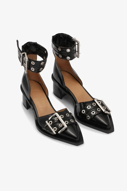 GANNI Sko | Hæler<Feminine Buckle Open Cut-pumps Black