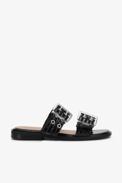 GANNI Sko | Sandaler<Feminine Buckle Two-Strap-Sandal Black