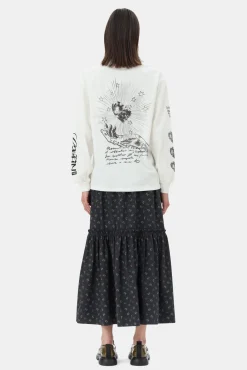 GANNI Sett | Skjørt<Black Floral Printed Maxi-skjørt Phantom