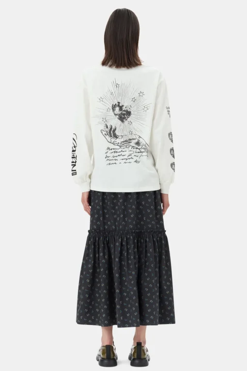GANNI Sett | Skjørt<Black Floral Printed Maxi-skjørt Phantom