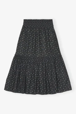 GANNI Sett | Skjørt<Black Floral Printed Maxi-skjørt Phantom
