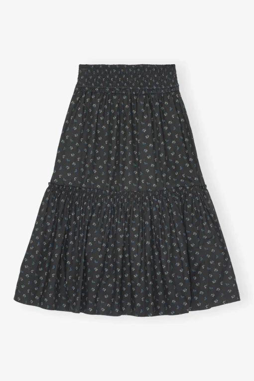GANNI Sett | Skjørt<Black Floral Printed Maxi-skjørt Phantom