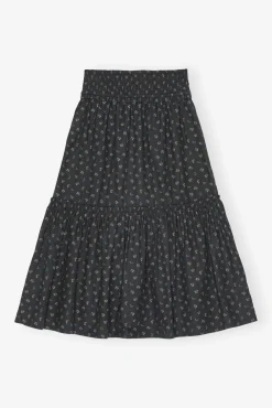 GANNI Sett | Skjørt<Black Floral Printed Maxi-skjørt Phantom