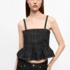 GANNI Sett | Festklær<Fluffy Denim Strap-topp Black
