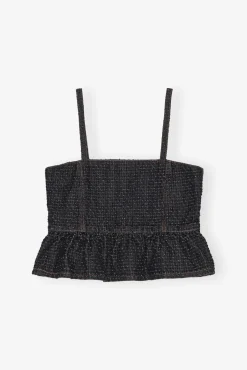 GANNI Sett | Festklær<Fluffy Denim Strap-topp Black