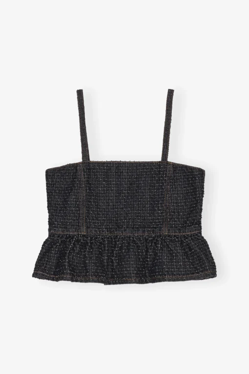 GANNI Sett | Festklær<Fluffy Denim Strap-topp Black