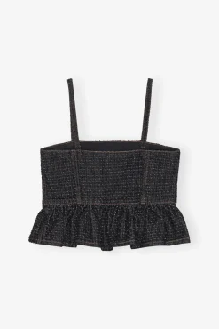 GANNI Sett | Festklær<Fluffy Denim Strap-topp Black