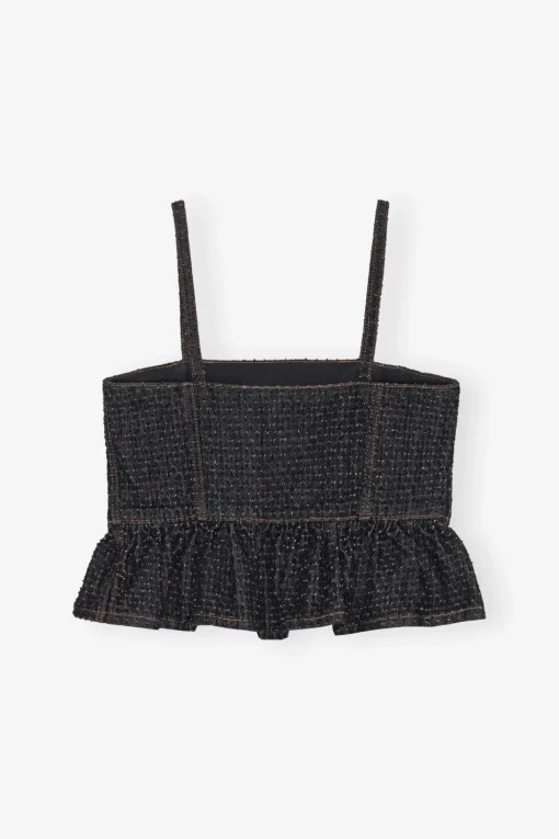 GANNI Sett | Festklær<Fluffy Denim Strap-topp Black