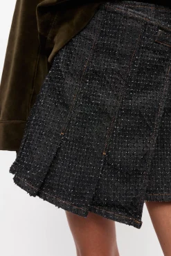 GANNI Sett | Festklær<Fluffy Denim Wrap Mini-skjørt Black