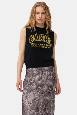 GANNI Plus Size Klær | Ganni Exclusives<Graphic-vest Black