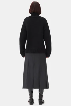 GANNI Strikkeplagg<Handknit Turtleneck-genser Black