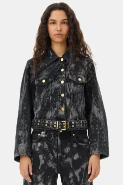 GANNI Plus Size Klær | Sett<Black Heavy Denim Belted-jakke WashedBlack/Black