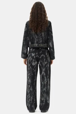 GANNI Plus Size Klær | Sett<Black Heavy Denim Belted-jakke WashedBlack/Black