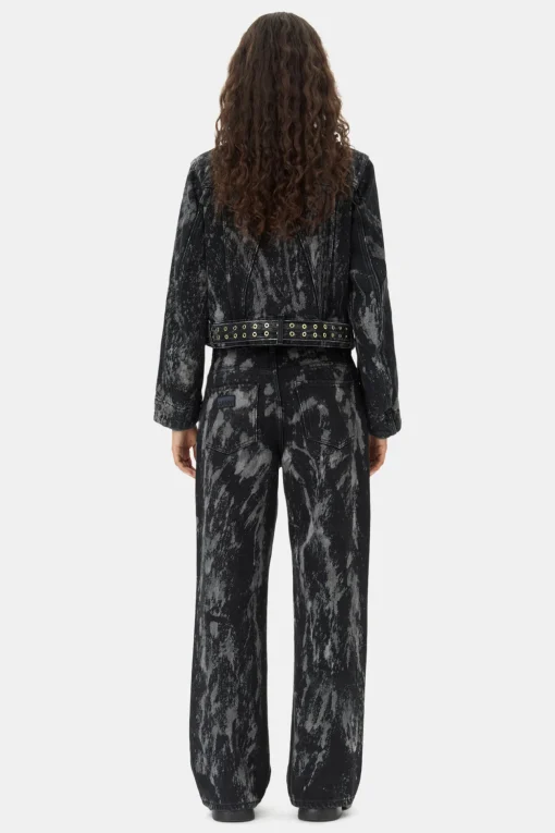 GANNI Plus Size Klær | Sett<Black Heavy Denim Belted-jakke WashedBlack/Black