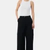 GANNI Sett | Bukser<Herringbone Canvas Mid Waist-bukse Black