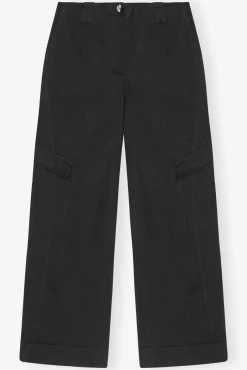 GANNI Sett | Bukser<Herringbone Canvas Mid Waist-bukse Black