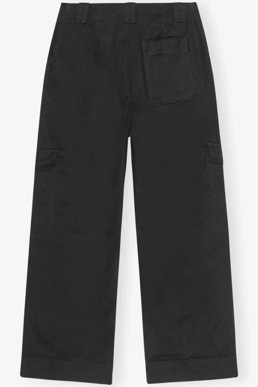 GANNI Sett | Bukser<Herringbone Canvas Mid Waist-bukse Black