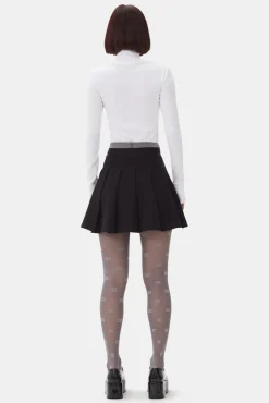 GANNI Dresstoff | Sett<Light Twill Pleated Mini-skjørt Black