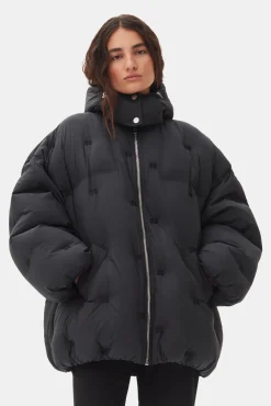 GANNI Plus Size Klær | Kåper & Jakker<Midi Tech Puffer-jakke Black