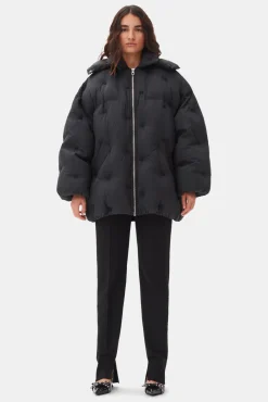 GANNI Plus Size Klær | Kåper & Jakker<Midi Tech Puffer-jakke Black