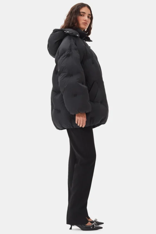 GANNI Plus Size Klær | Kåper & Jakker<Midi Tech Puffer-jakke Black
