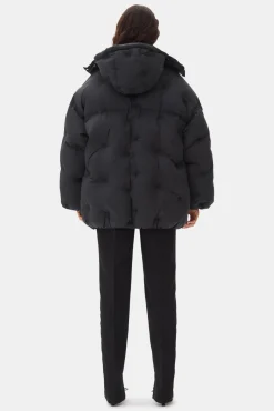 GANNI Plus Size Klær | Kåper & Jakker<Midi Tech Puffer-jakke Black