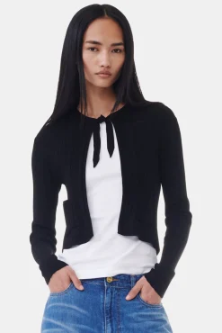 GANNI Strikkeplagg<Open-front-cardigan Black