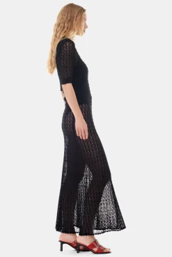 GANNI Sett | Strikkeplagg<Pointelle Knit Short Sleeve-pologenser Black