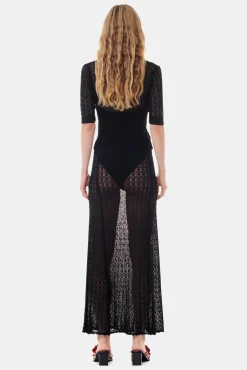 GANNI Ganni Exclusives | Sett<Pointelle Long-skjørt Black