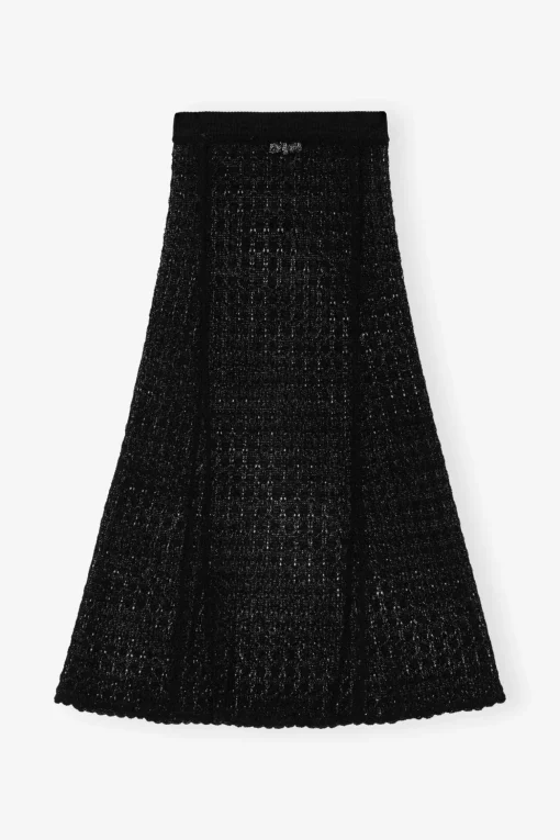GANNI Ganni Exclusives | Sett<Pointelle Long-skjørt Black