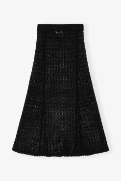 GANNI Ganni Exclusives | Sett<Pointelle Long-skjørt Black