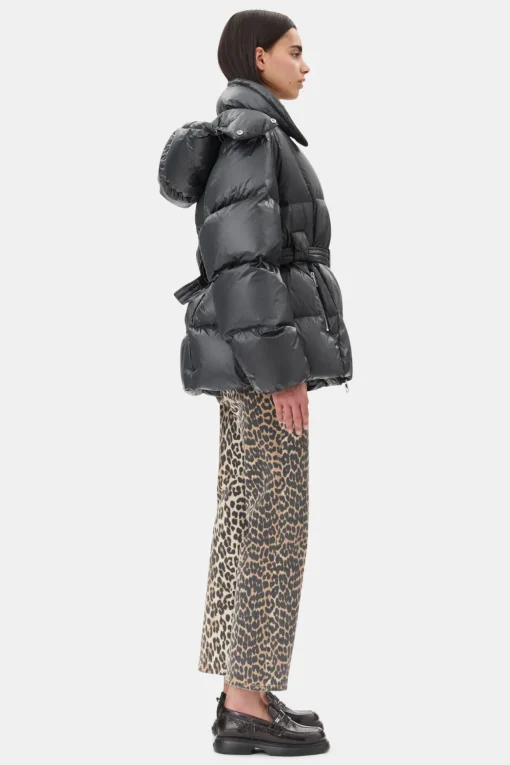 GANNI Kåper & Jakker | Dunjakker<Black Shiny Nylon Puffer-jakke BlackSand